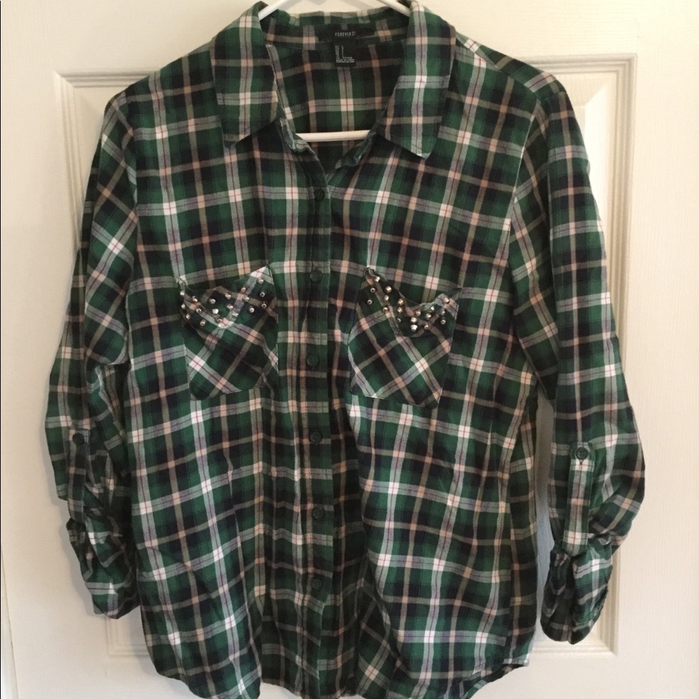 Forever 21 Lightweight Flannel Button Down